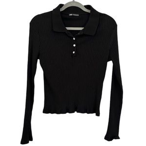 Zara Long-Sleeve Collared Top